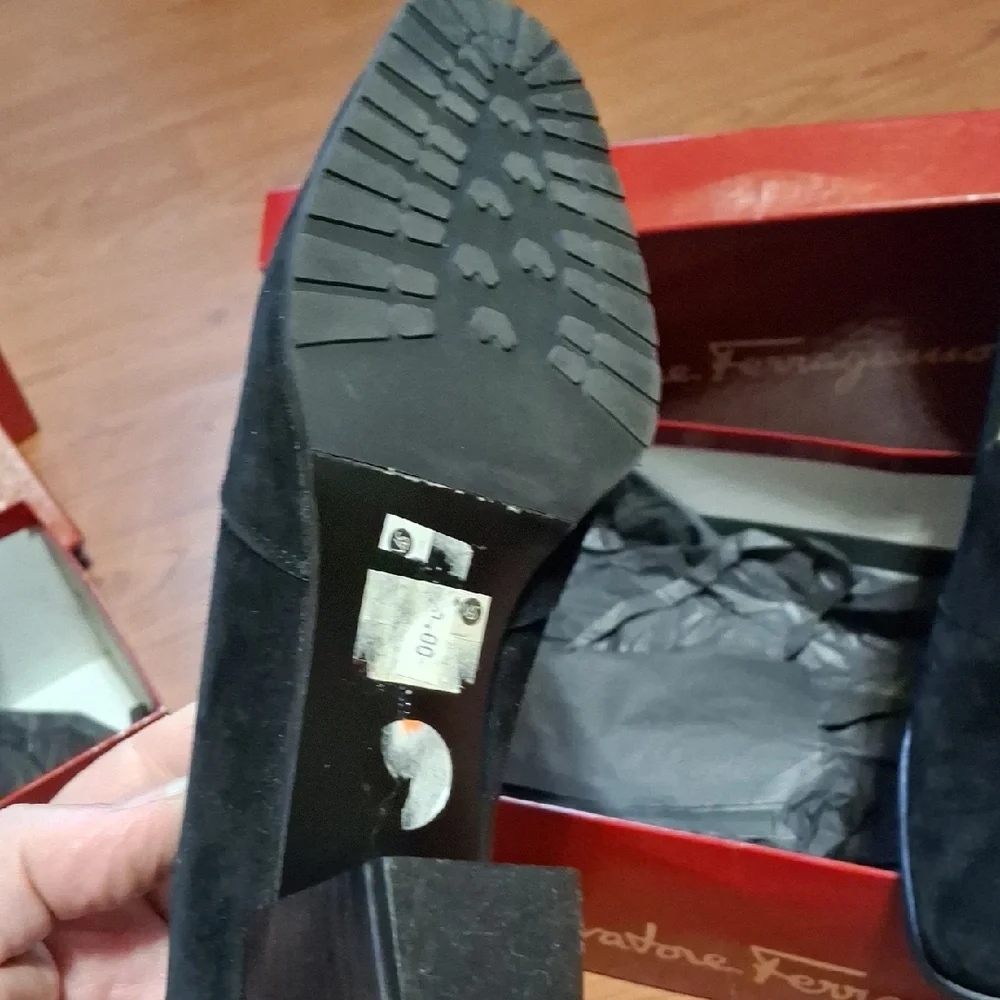 Salvatore Ferragamo Black Suede Loafers